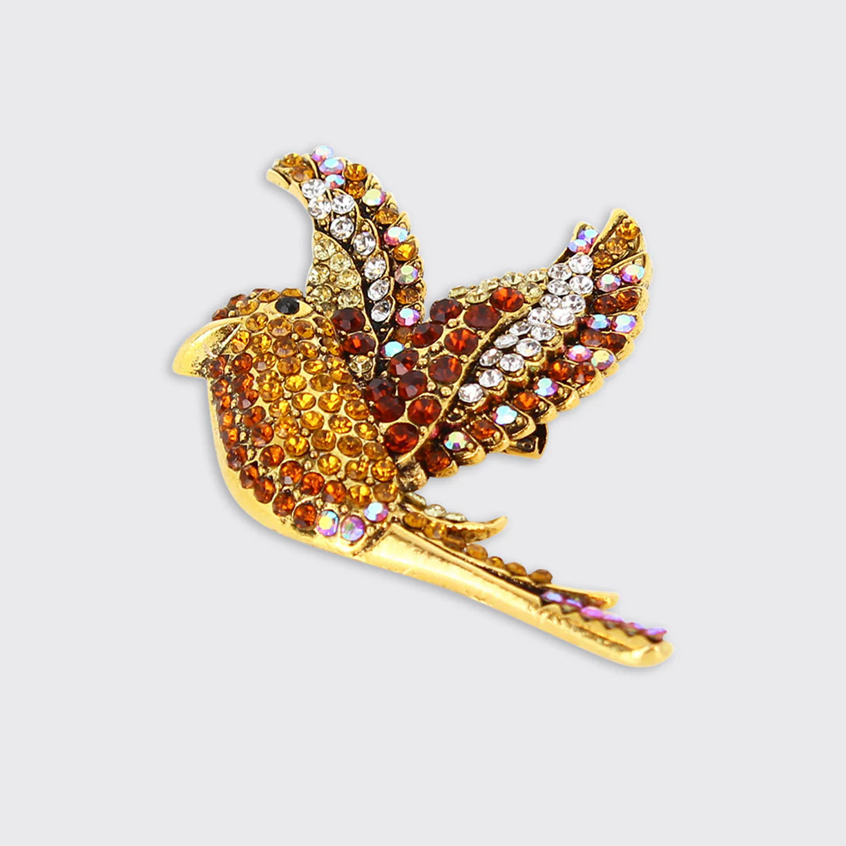 Orange Kingfisher Brooch