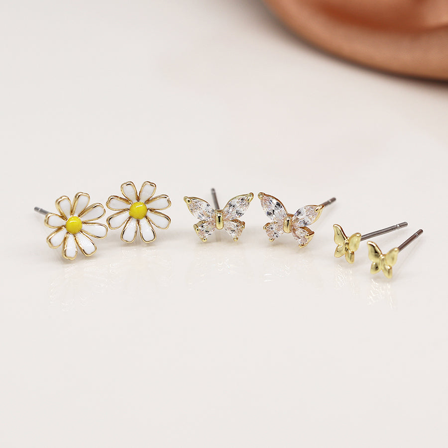 3 Pairs of assorted Stud Earrings