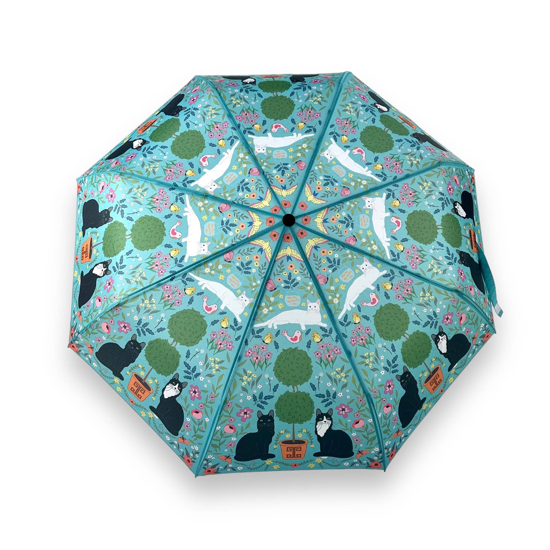 Cats and Topiary Umbrella  | The Nancy Smillie Shop - Art, Jewellery & Designer Gifts Glasgow Scotland