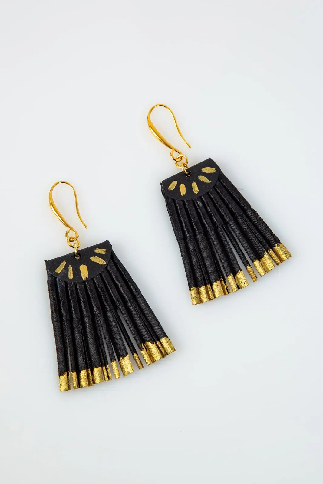 Black and Gold Scallop Earrings | The Nancy Smillie Shop - Art, Jewellery & Designer Gifts Glasgow Scotland