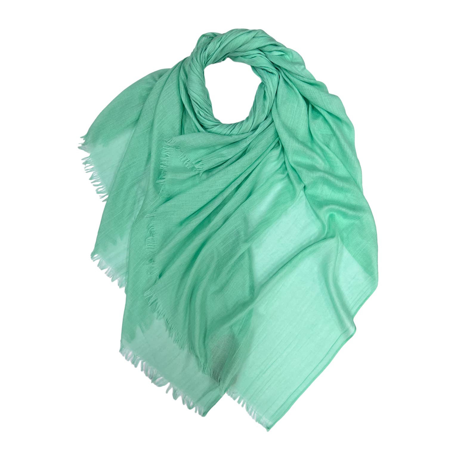 Classic plain cotton blend scarf finished with fringes: Timberwolve