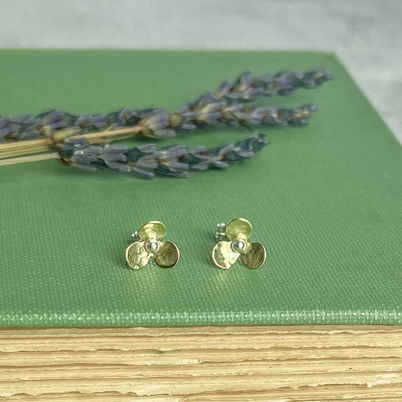 Brass Flower Stud Earrings