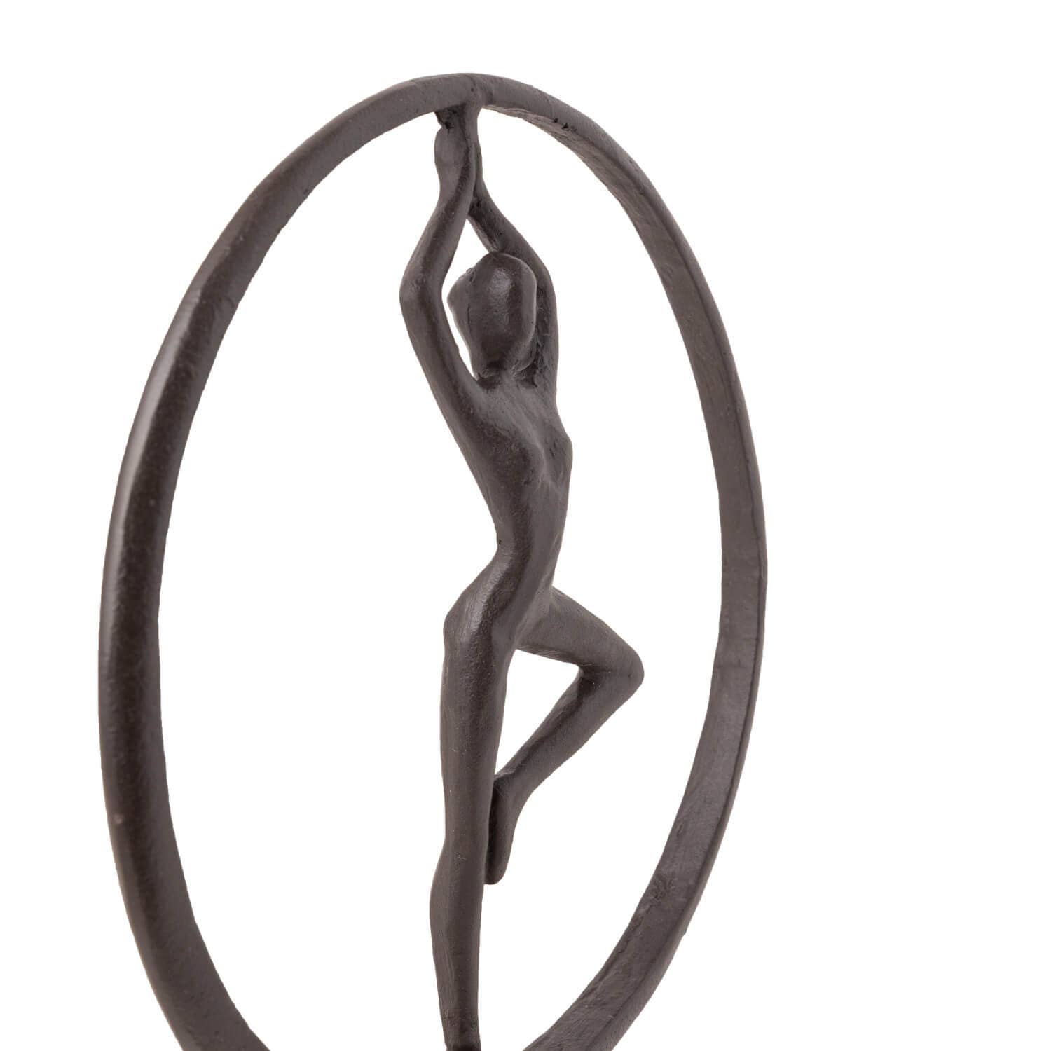 Yoga Tree Circle Cast Iron Sculpture