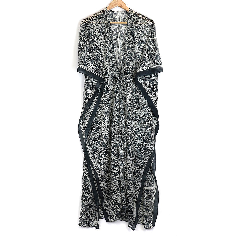 Black Cotton Long Cover Up