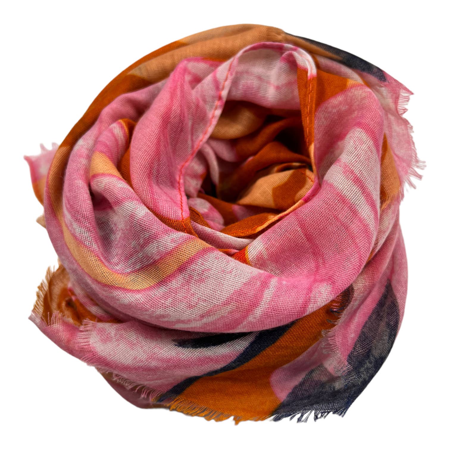 Lightweight scarf with daisy flower print: Grey Yellow