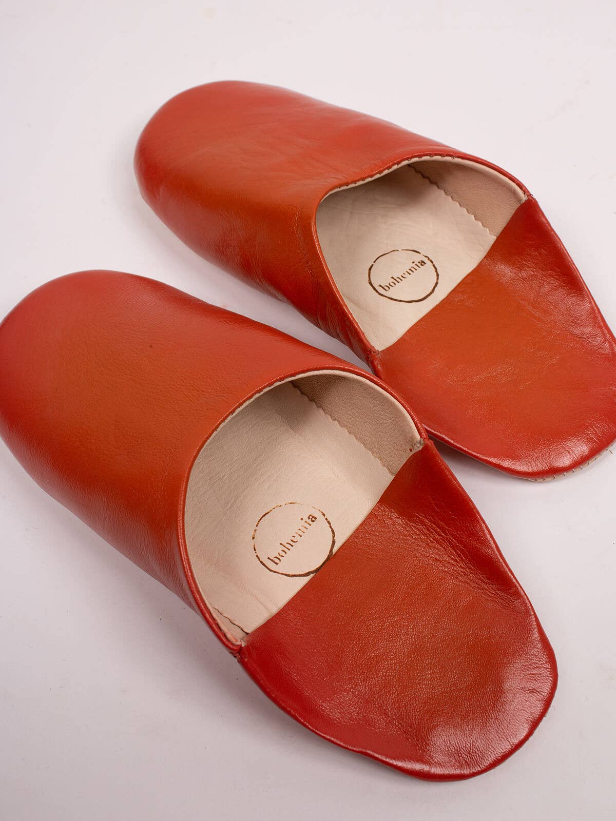 Moroccan Babouche Basic Slippers, Burnt Orange: Medium