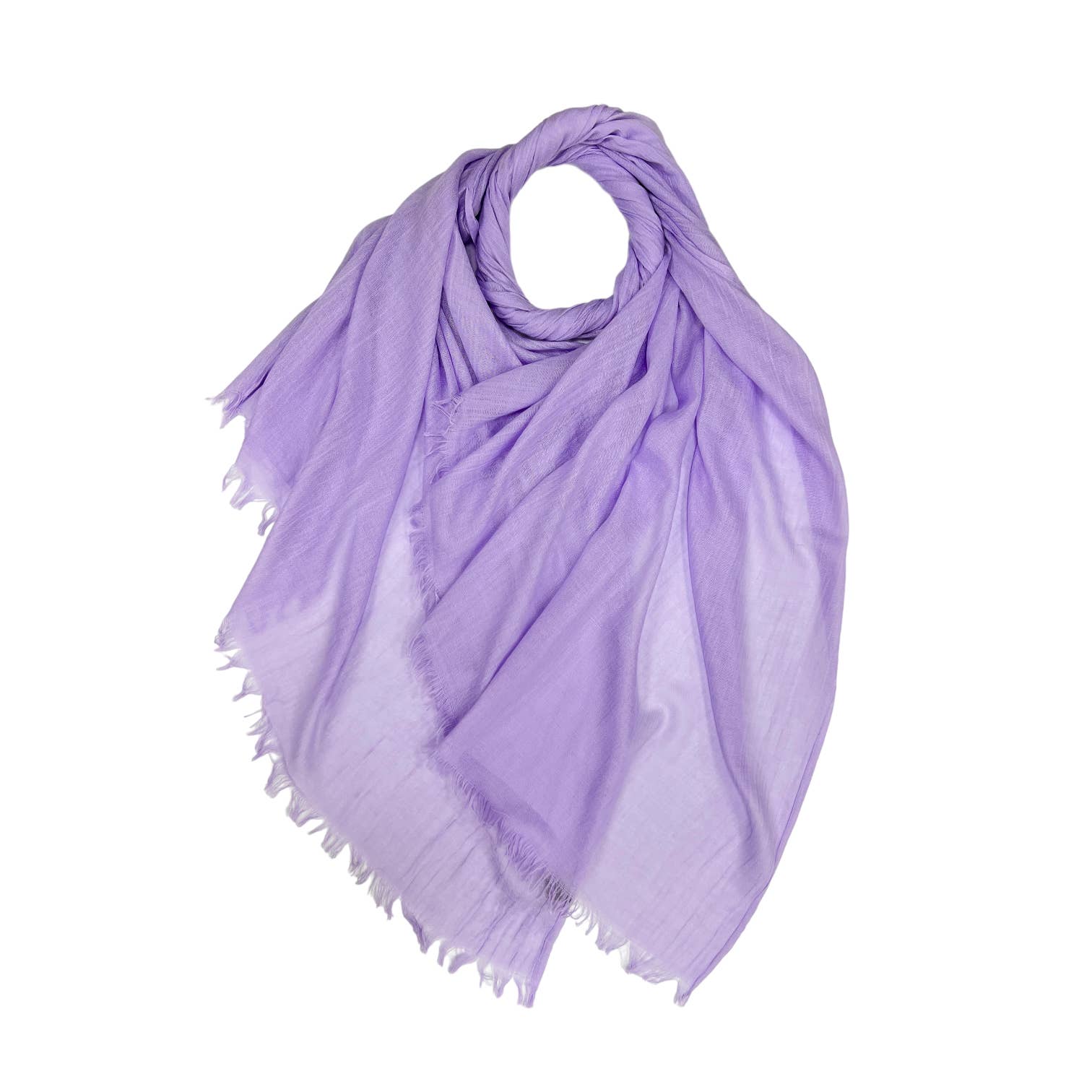 Classic plain cotton blend scarf finished with fringes: Lavender - The Nancy Smillie Shop - Art, Jewellery & Designer Gifts Glasgow