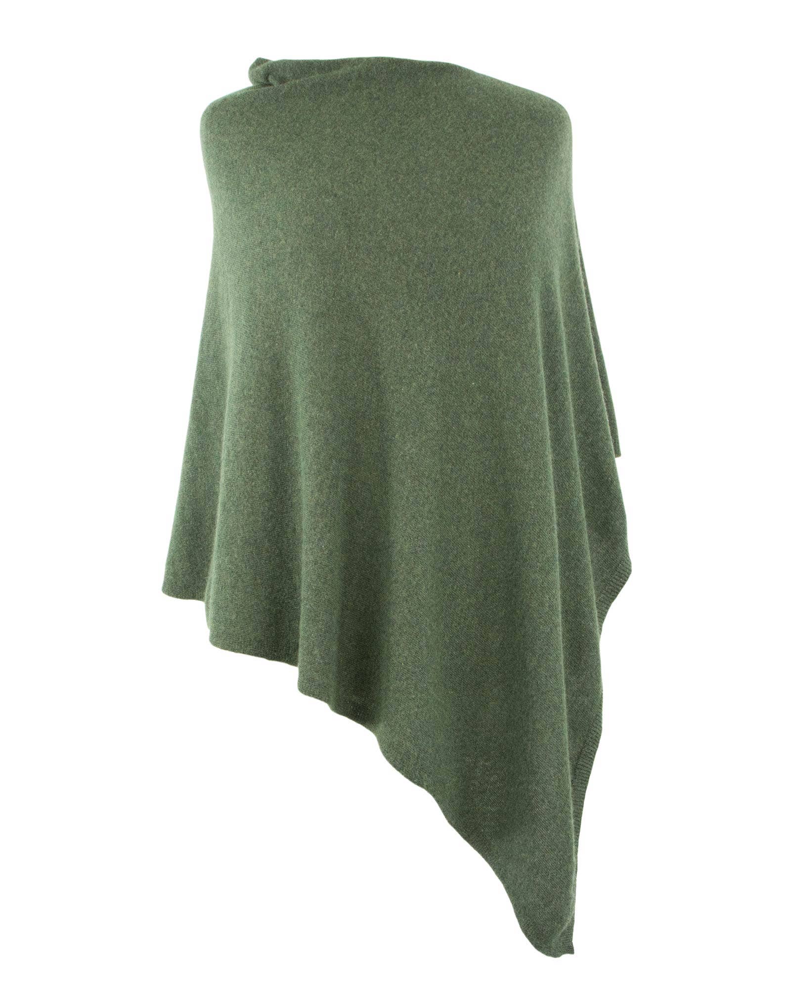 Classic Cashmere Blend Poncho: Silver