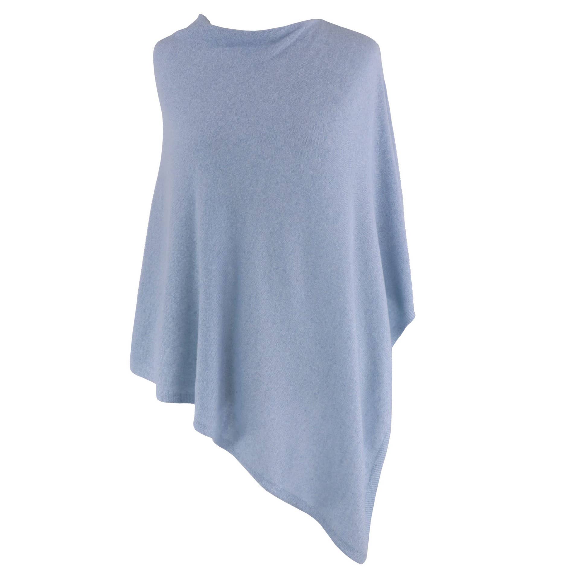 Classic Cashmere Blend Poncho: Silver