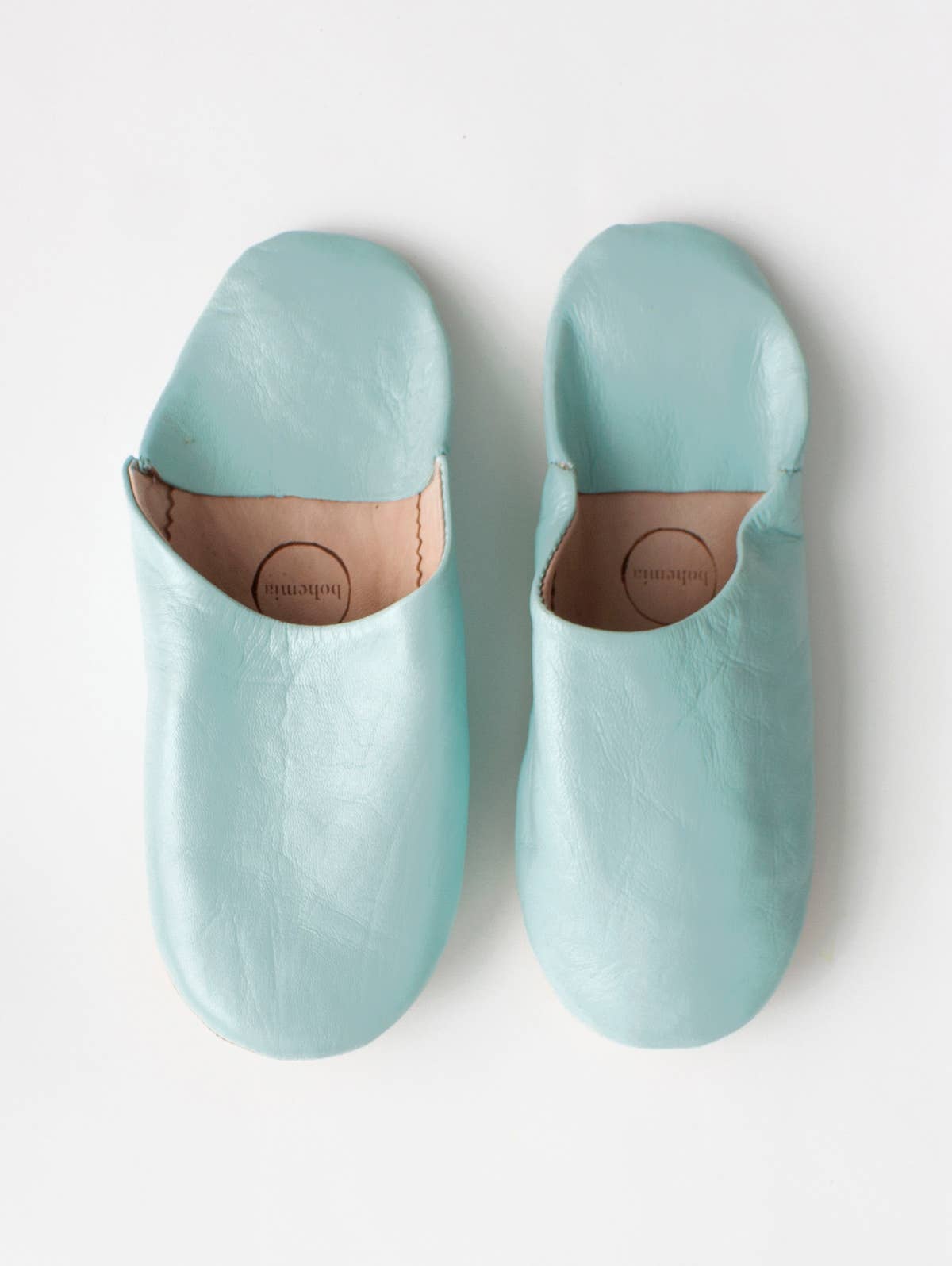 Moroccan Babouche Basic Slippers, Powder Blue: Small | The Nancy Smillie Shop - Art, Jewellery & Designer Gifts Glasgow Scotland