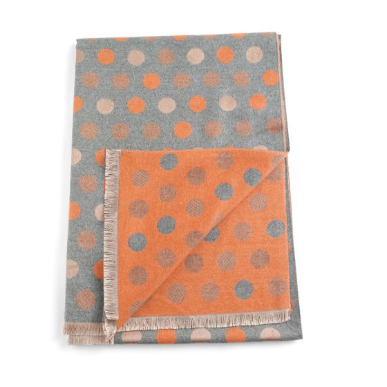 Grey/Orange Dots Scarf