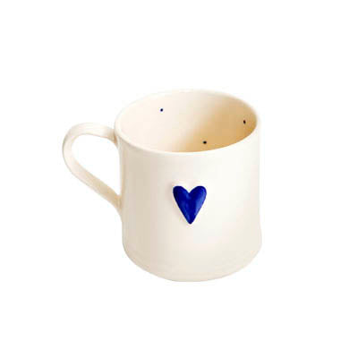 shaker blue heart 150ml mug | The Nancy Smillie Shop - Art, Jewellery & Designer Gifts Glasgow Scotland