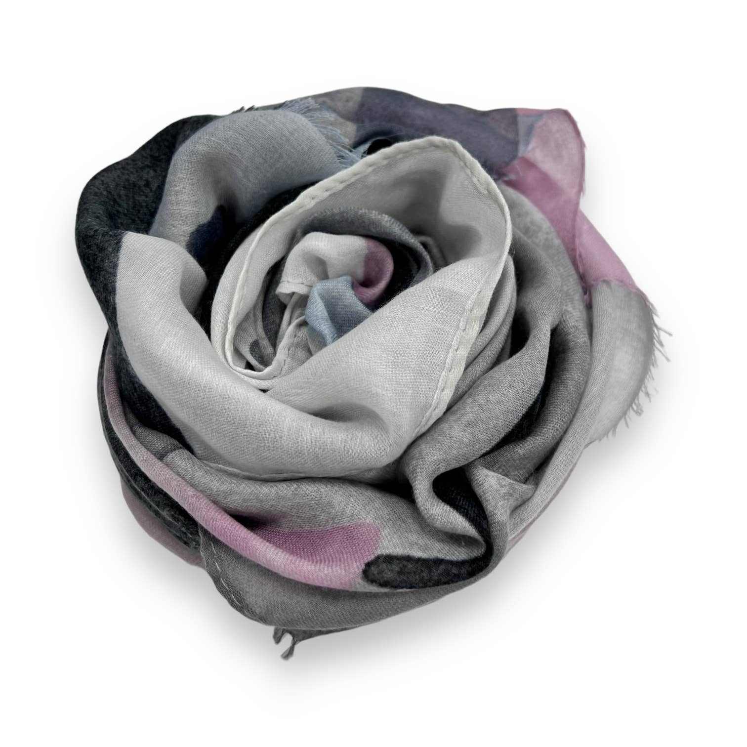 Soft Abstract painting on solid canvas scarf: Grey