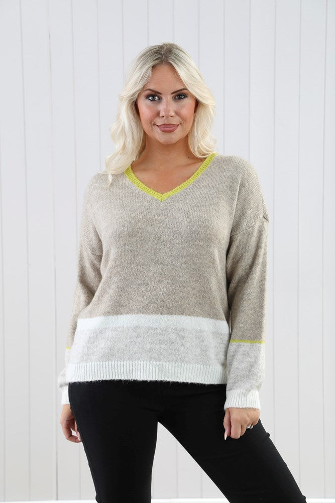 Mustard Striped Edge Jumper | The Nancy Smillie Shop - Art, Jewellery & Designer Gifts Glasgow Scotland