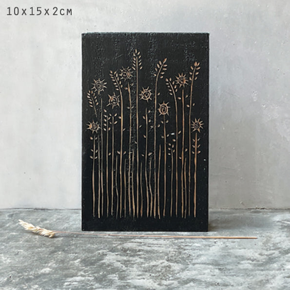 Tall Daisies Wooden Block