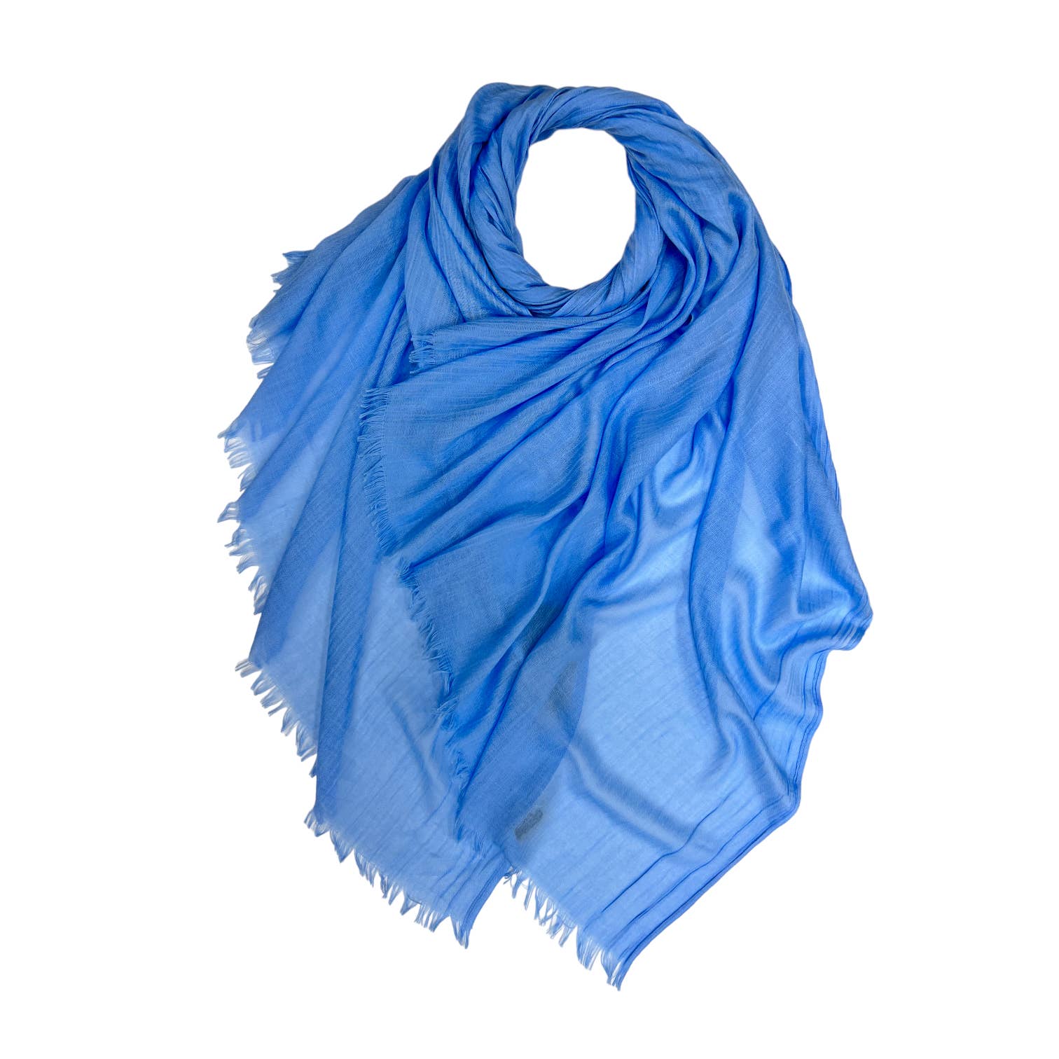 Classic plain cotton blend scarf finished with fringes: Timberwolve