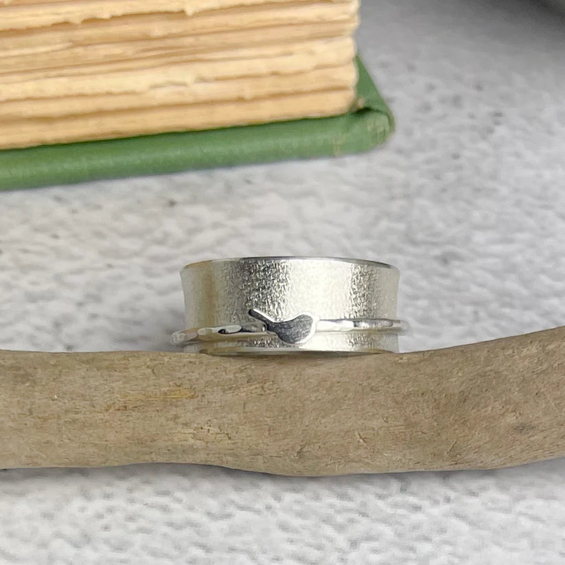 Silver Bird Spinning Ring