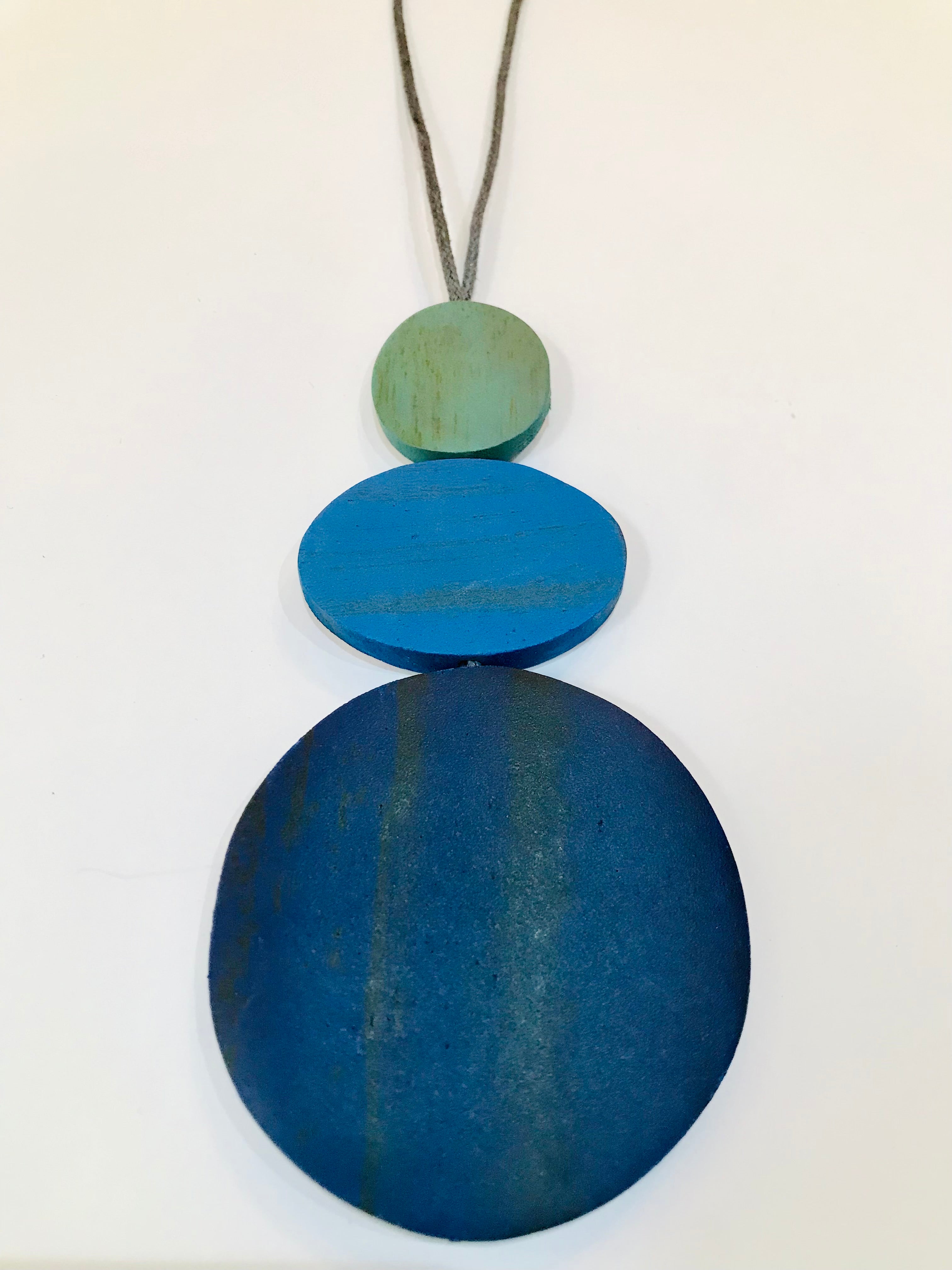 Triple Wooden Disc Pendant Necklace - The Nancy Smillie Shop - Art, Jewellery & Designer Gifts Glasgow