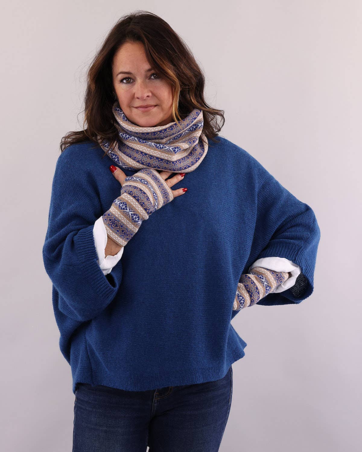 Cashmere Blend Boat Neck Tunic: French Navy | The Nancy Smillie Shop - Art, Jewellery & Designer Gifts Glasgow Scotland