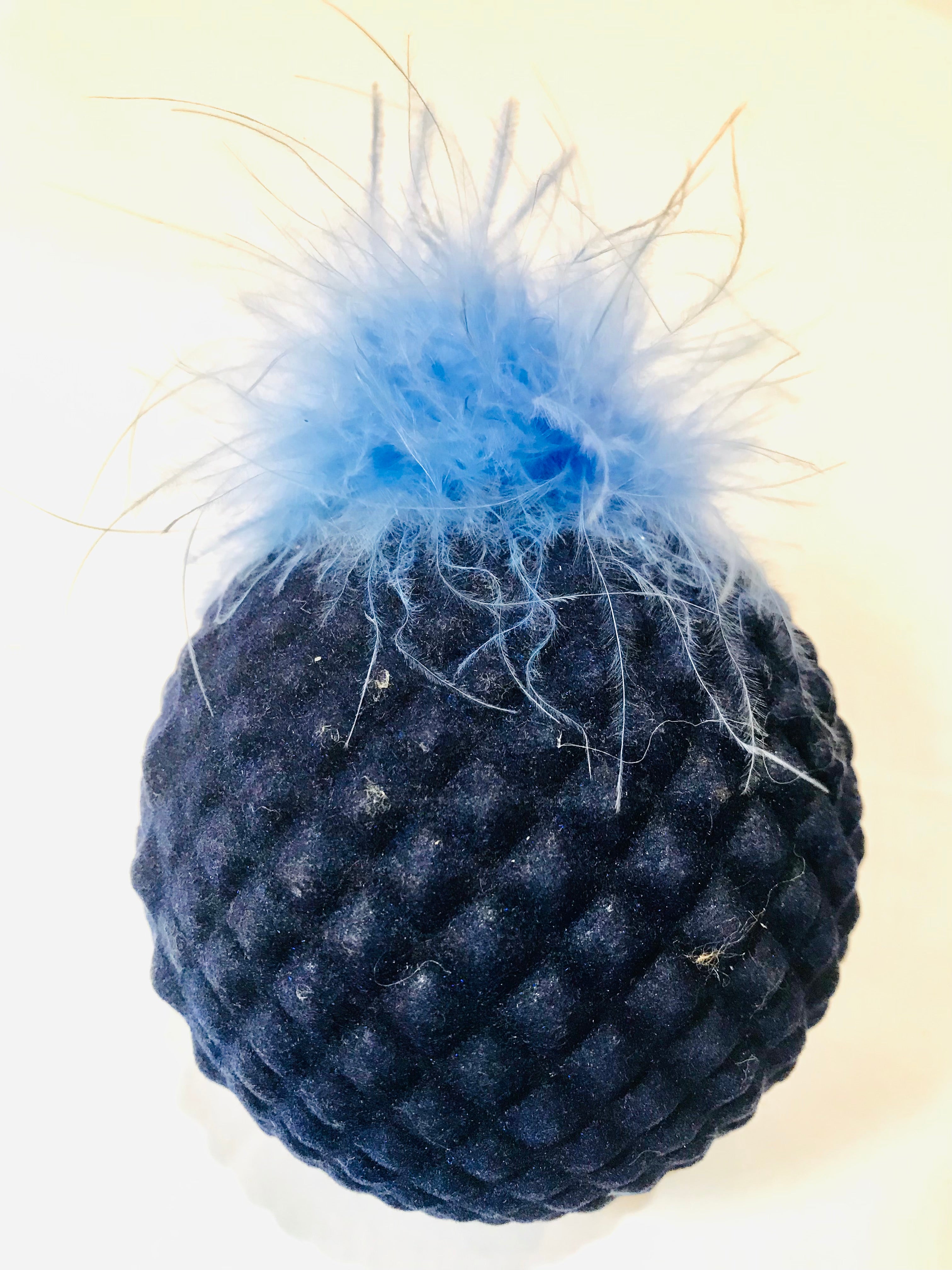 Blue Bauble w/ Feather - The Nancy Smillie Shop - Art, Jewellery & Designer Gifts Glasgow