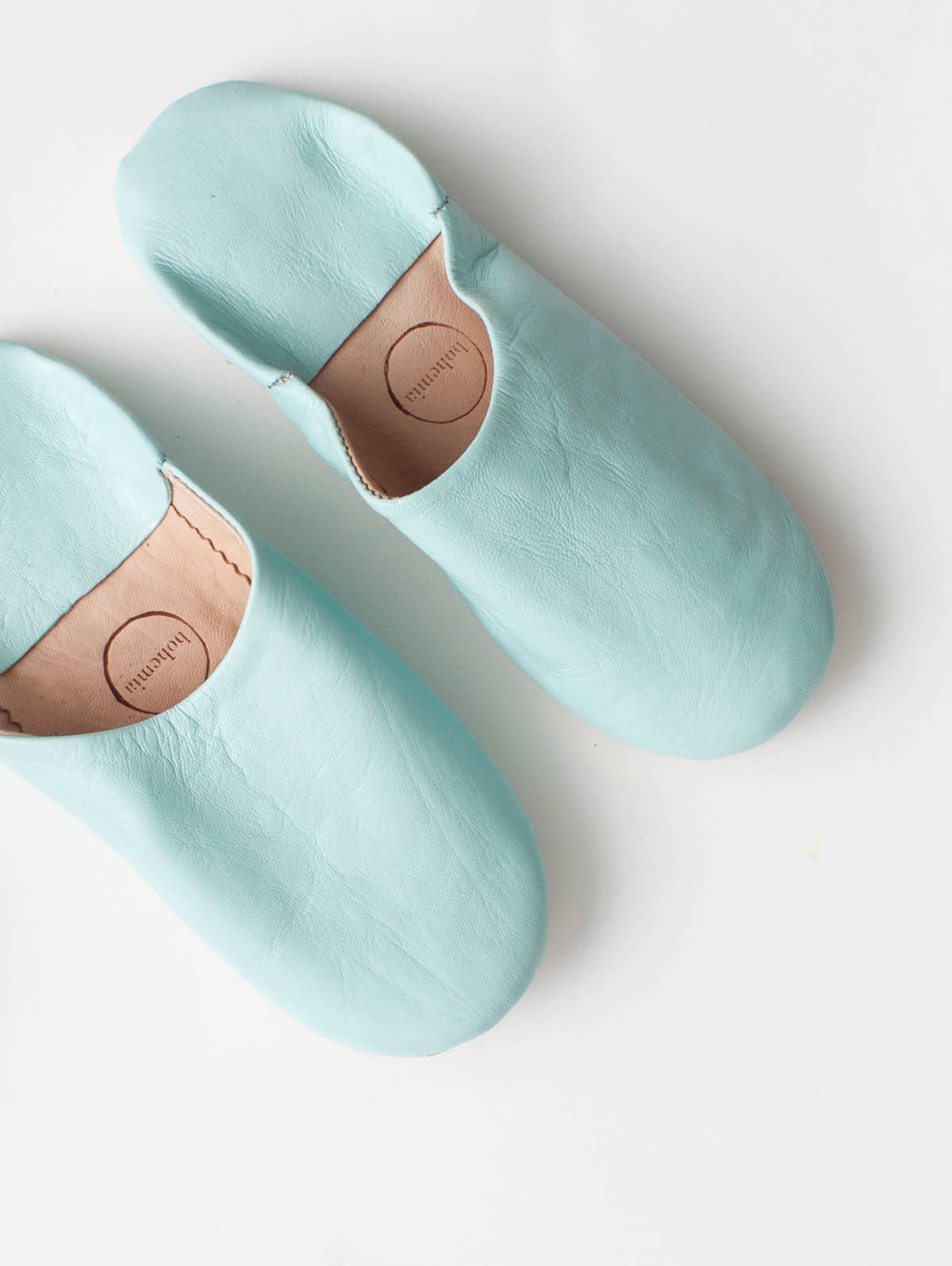 Moroccan Babouche Basic Slippers, Powder Blue: Small | The Nancy Smillie Shop - Art, Jewellery & Designer Gifts Glasgow Scotland