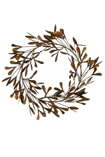 Old Gold Mistletoe Tin Wreath