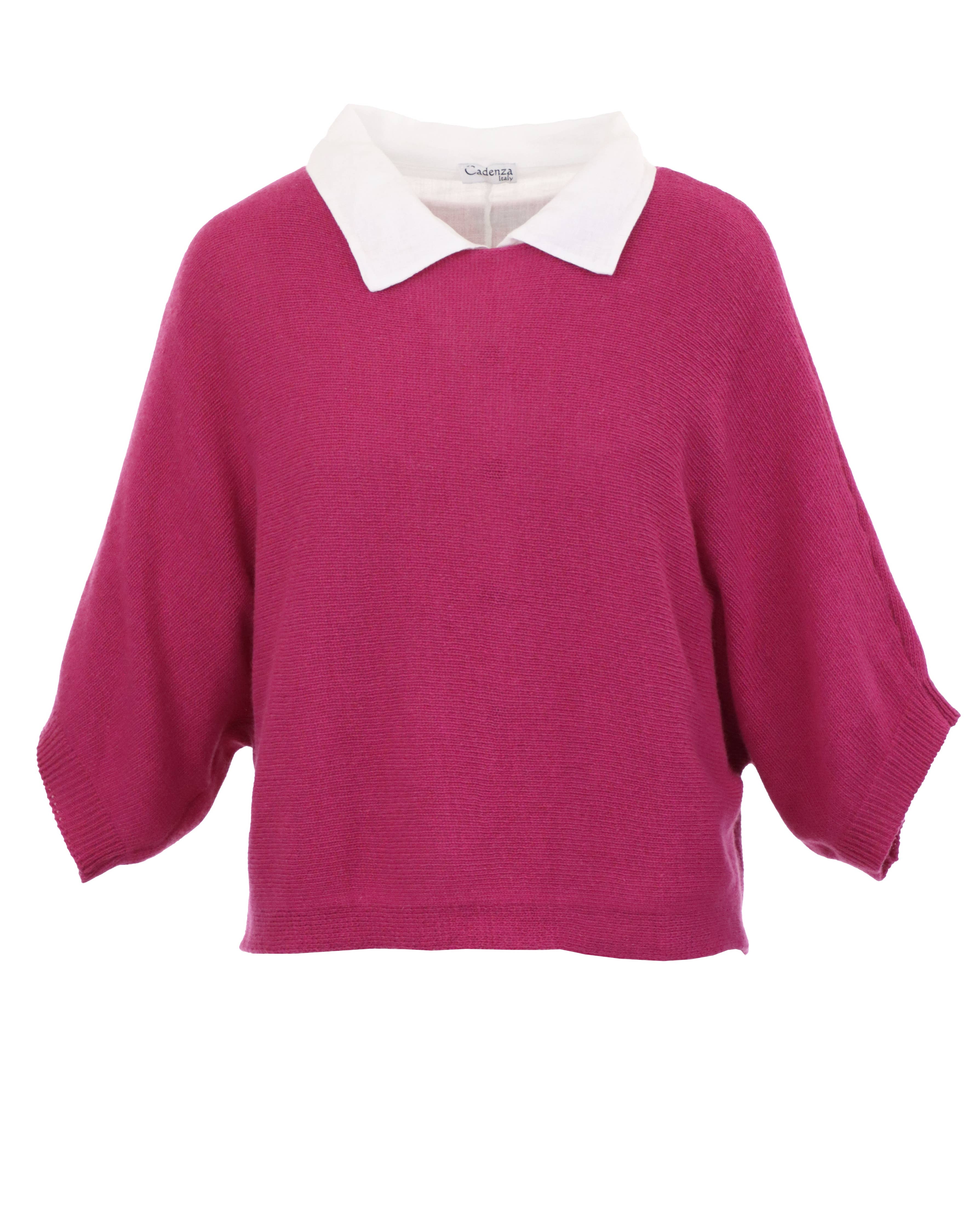 Cashmere Blend Boat Neck Tunic: Fuchsia | The Nancy Smillie Shop - Art, Jewellery & Designer Gifts Glasgow Scotland