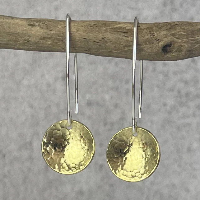 Brass Disc Earrings