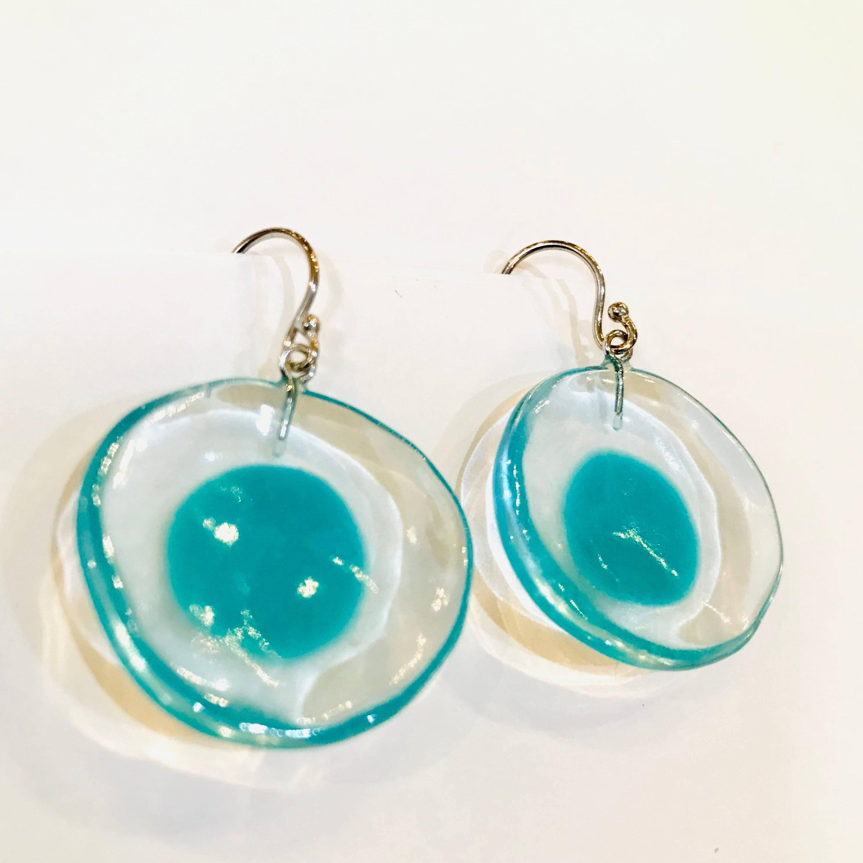 Turquoise Dokami Earrings - The Nancy Smillie Shop - Art, Jewellery & Designer Gifts Glasgow