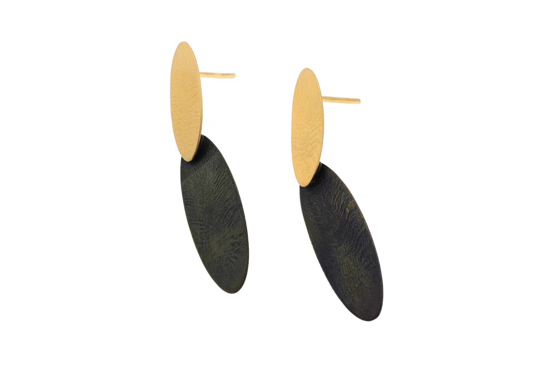 Gold and Green Earrings - The Nancy Smillie Shop - Art, Jewellery & Designer Gifts Glasgow