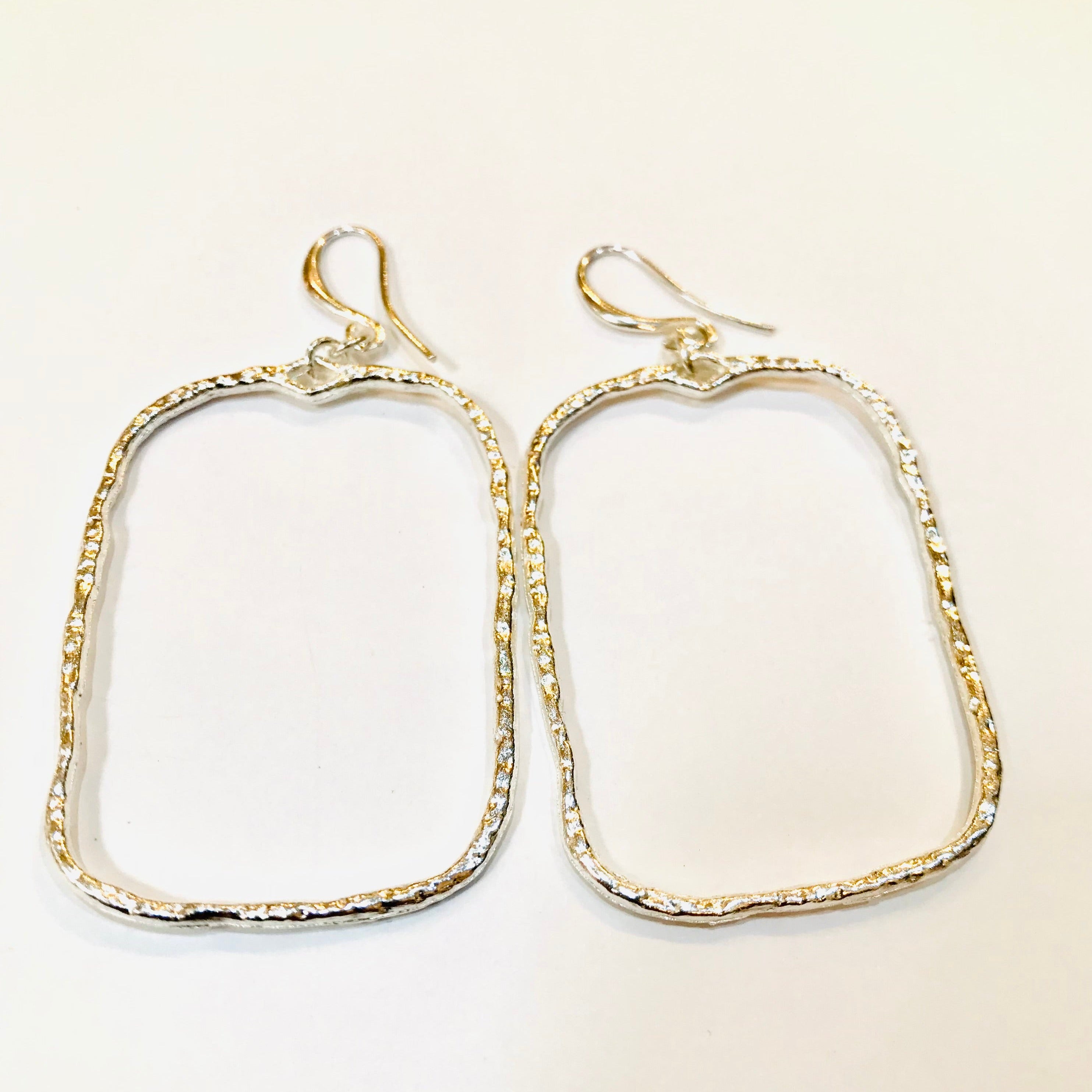 Hammered Rectangular Earrings - The Nancy Smillie Shop - Art, Jewellery & Designer Gifts Glasgow