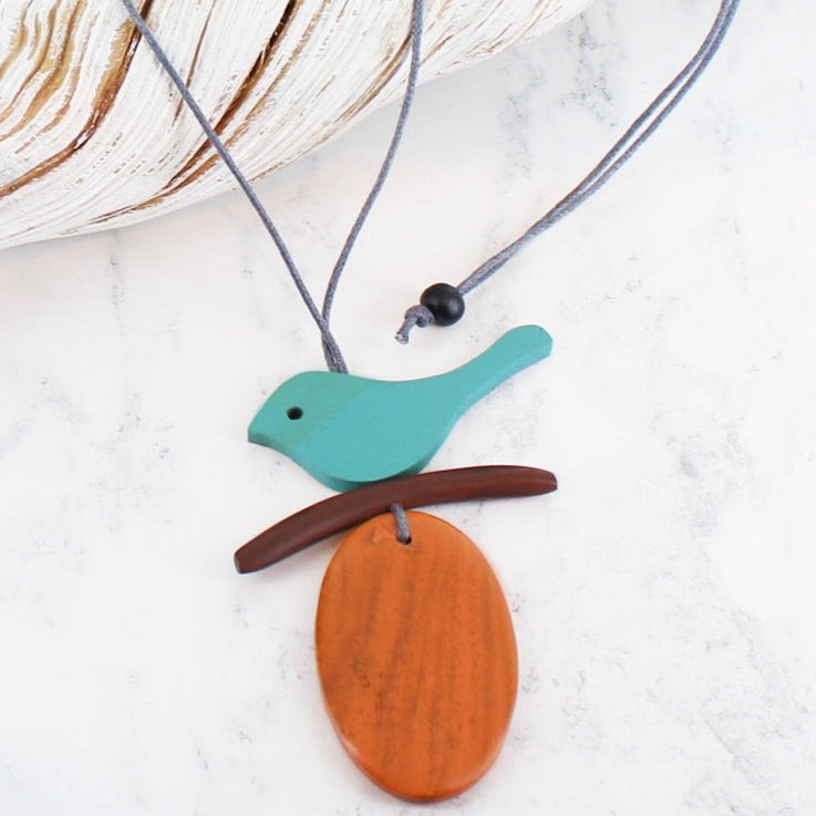 Wooden Bird Pendant Necklace - The Nancy Smillie Shop - Art, Jewellery & Designer Gifts Glasgow