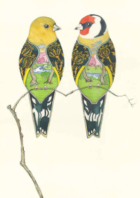 Goldfinches Card | The Nancy Smillie Shop - Art, Jewellery & Designer Gifts Glasgow Scotland