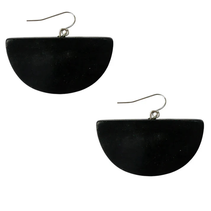 Half Circle Black Earrings - The Nancy Smillie Shop - Art, Jewellery & Designer Gifts Glasgow