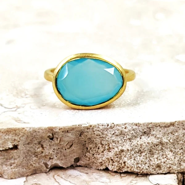 Aquamariner Chalcedon-Ring