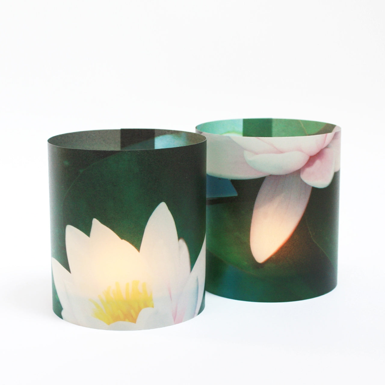 4 Water Lily Sleeves for tea-light or Candle