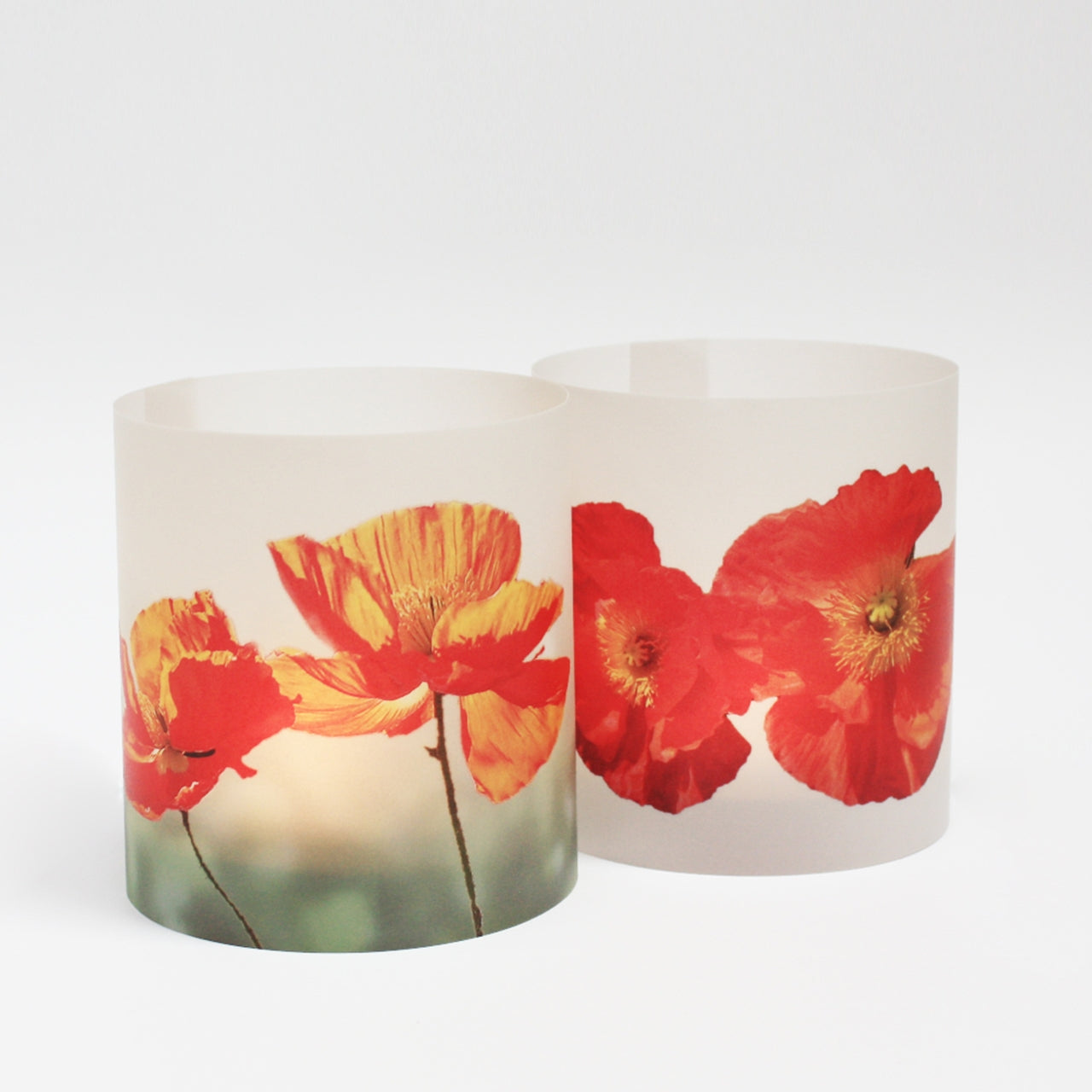 4 Poppy Sleeves for tea-light or Candle | The Nancy Smillie Shop - Art, Jewellery & Designer Gifts Glasgow Scotland