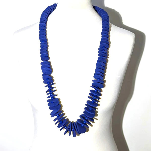 blue lightweight disc necklace