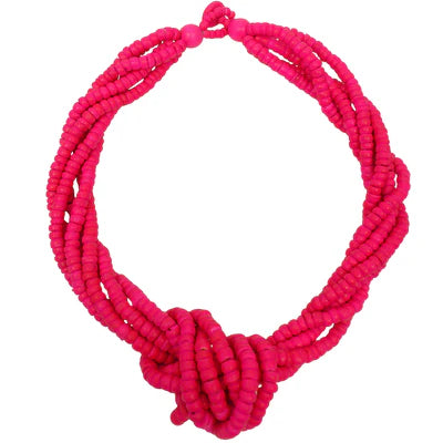 fuschia twist necklace