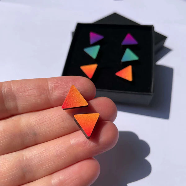 triangle studs orange