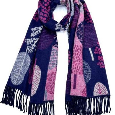 Tree Navy Scarf | The Nancy Smillie Shop - Art, Jewellery & Designer Gifts Glasgow Scotland