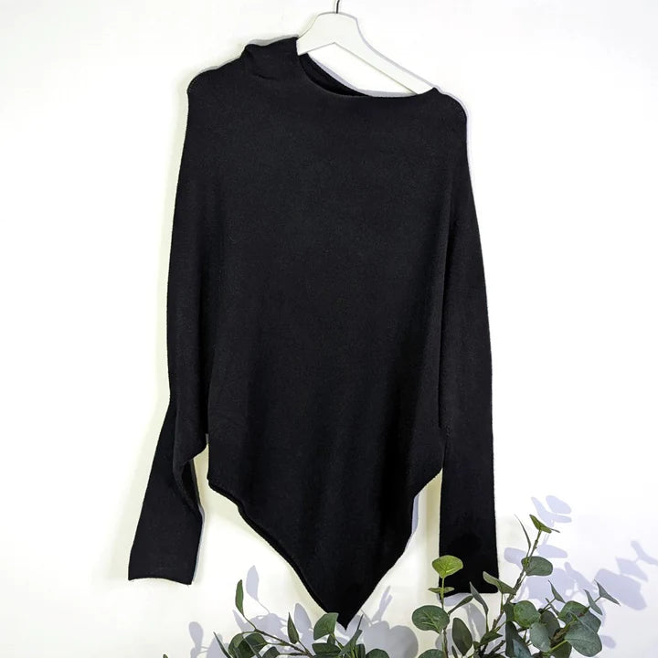 black skewed jumper