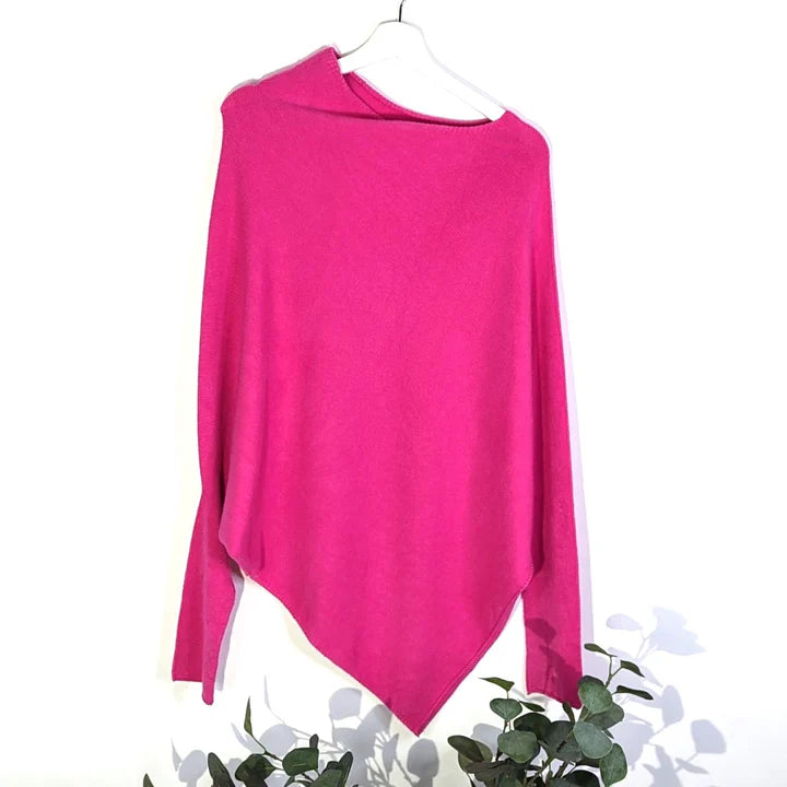 fushia skewed jumper