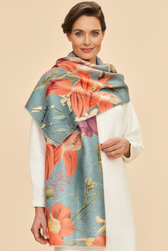 Hummingbird at Dusk Luxury Print Scarf