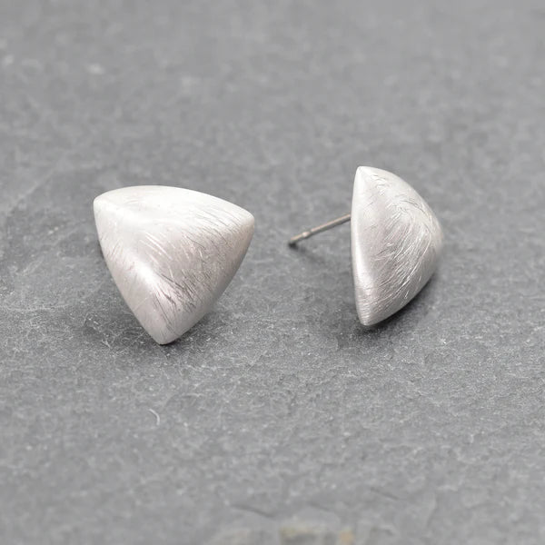 Rounded Triangle Stud Earrings