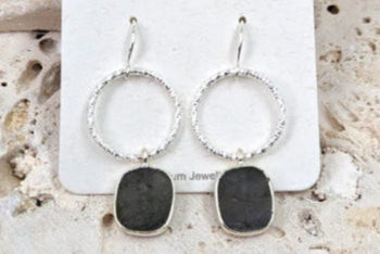 Silver Textured Ring Earrings