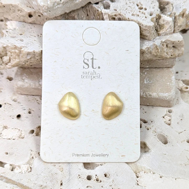 Gold Organic Shape Earrings