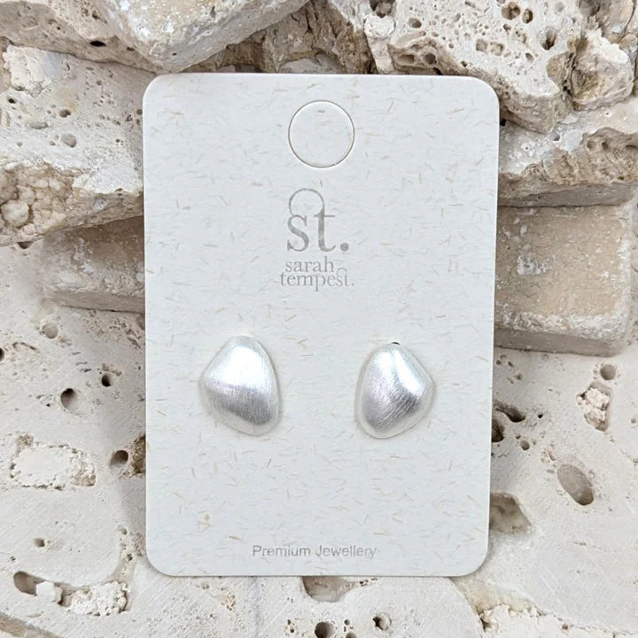 Silver Organic Shape Earrings