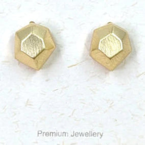 gold facetted stone like earrings