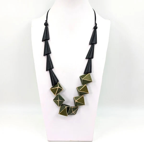 Green Geometric Beads